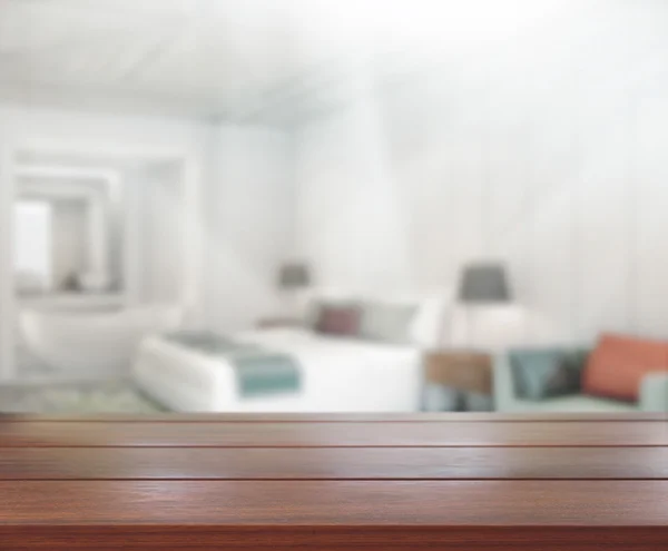 Столешница и размытия фона в спальне — стоковое фото
