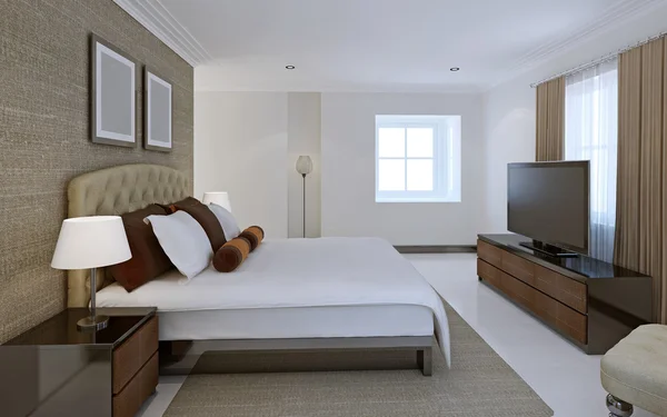 Авангардный стиль комфортабельную спальню — стоковое фото
