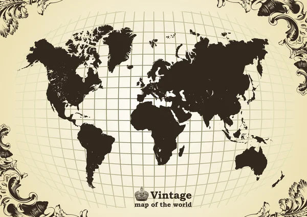 Старинная старая карта мира — стоковый вектор