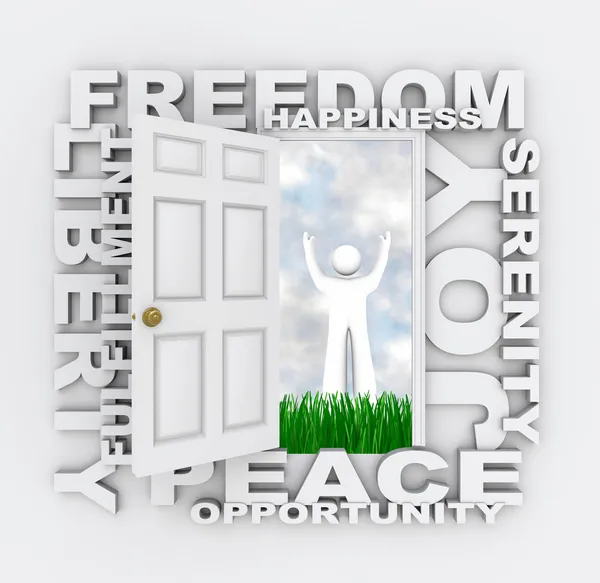 Дверь к свободе - найти счастье мира и спокойствия — стоковое фото