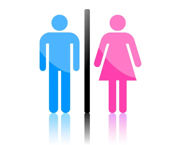 Цветные мужской и женский знак векторных — стоковый вектор