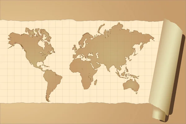 Старинная мировая карта — стоковый вектор