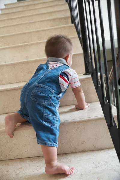 Обход Алон младенца на лестнице — стоковое фото