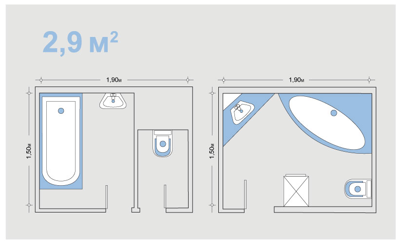 Схема перепланировки маленькой ванной комнаты