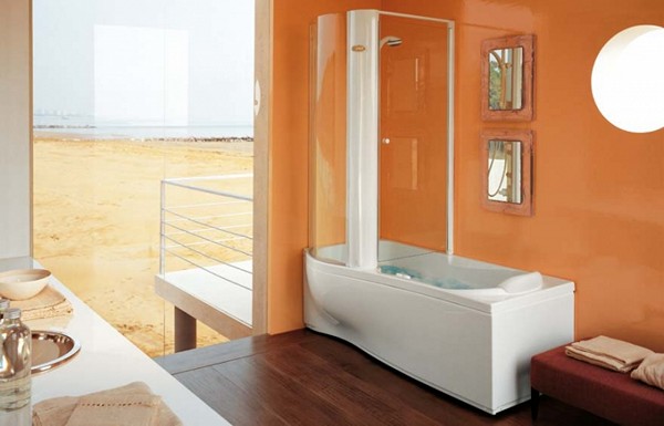 комбинированная ванна с душевой кабиной фото
