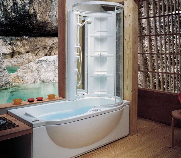 совмещенная ванна с душевой кабиной фото