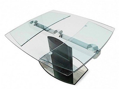 Стол-трансформер для кухни из стекла