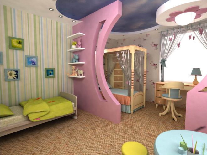 Комната для мальчика и девочки, дизайн - идеи, как разделить, зонировать, обставить