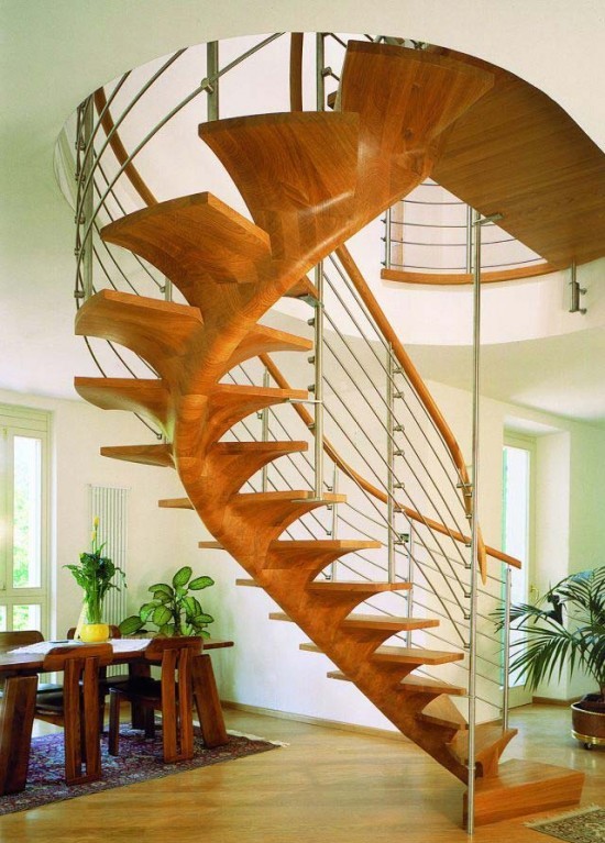 Дизайн деревянной винтовой лестницы
