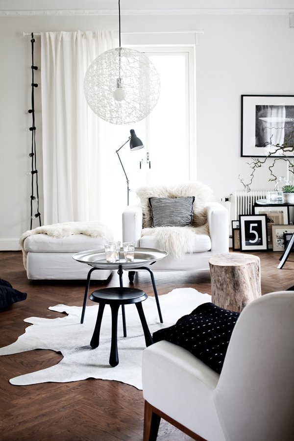 Черные и белые цвета в модерн стиле